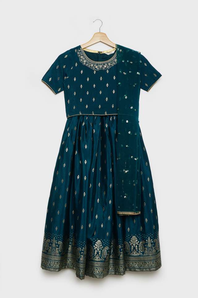 Solid-Blended-Fabric-Girls-Ghaghara-Choli-Dupatta-Set