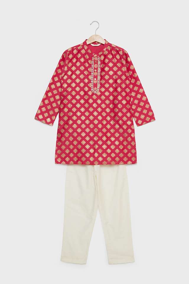 Printed-Blended-Fabric-Regular-Fit-Boys-Kurta-Pant-Set
