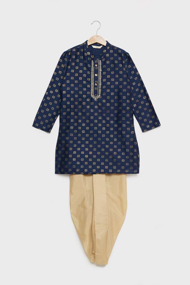 Printed-Blended-Fabric-Regular-Fit-Boys-Dhoti-Kurta-Set