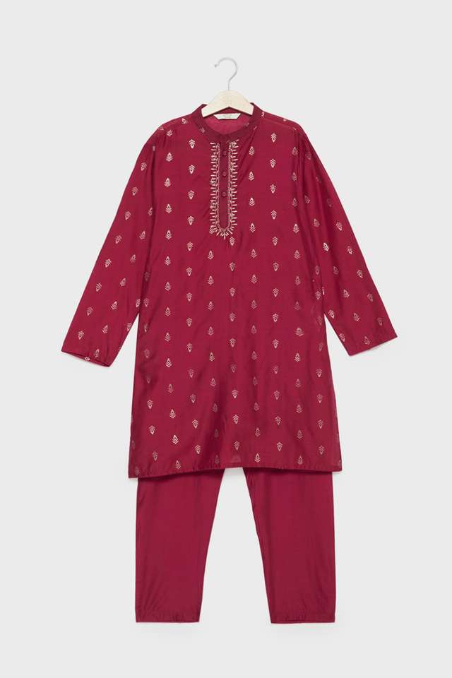 Printed-Blended-Fabric-Regular-Fit-Boys-Kurta-Set
