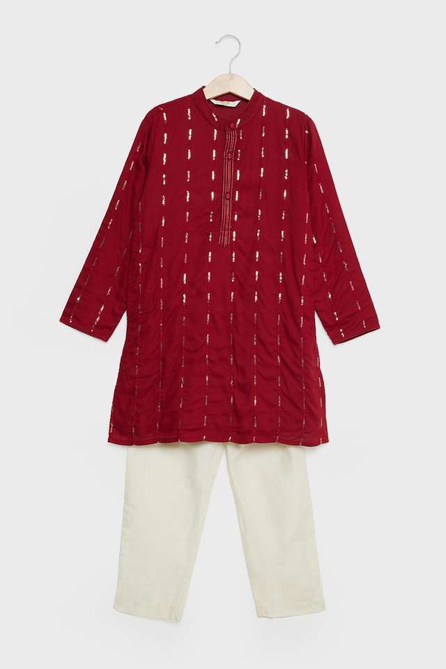 Solid-Blended-Fabric-Regular-Fit-Boys-Kurta-Set