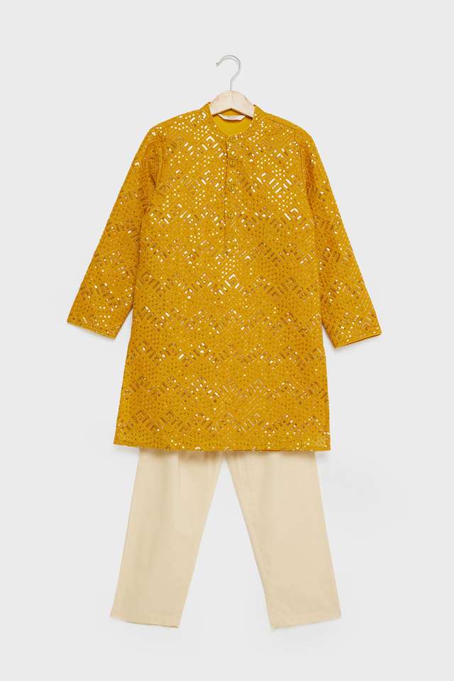 Solid-Blended-Fabric-Regular-Fit-Boys-Kurta-Set