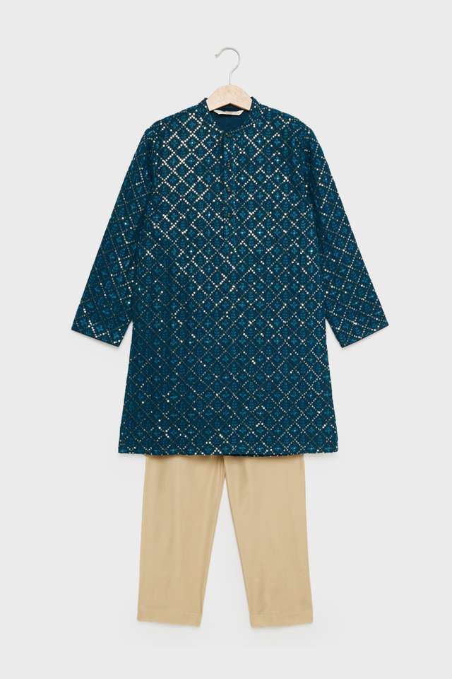 Solid-Blended-Fabric-Regular-Fit-Boys-Kurta-Set
