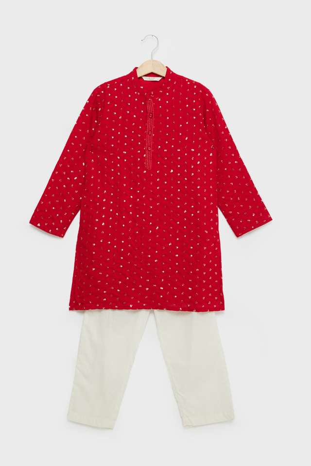 Printed-Blended-Fabric-Regular-Fit-Boys-Kurta-Pant-Set