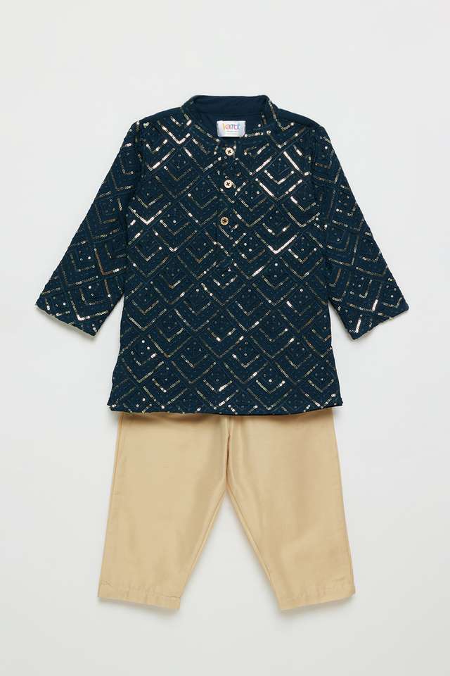 Printed-Blended-Fabric-Regular-Fit-Boys-Kurta-Pant-Set