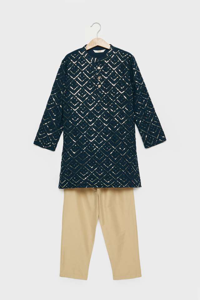 Printed-Blended-Fabric-Regular-Fit-Boys-Kurta-Pant-Set