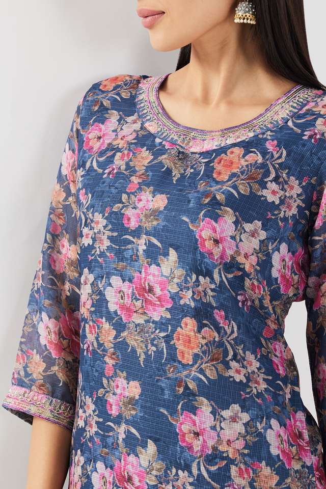 Printed-Polyester-Round-Neck-Women-s-Kurta