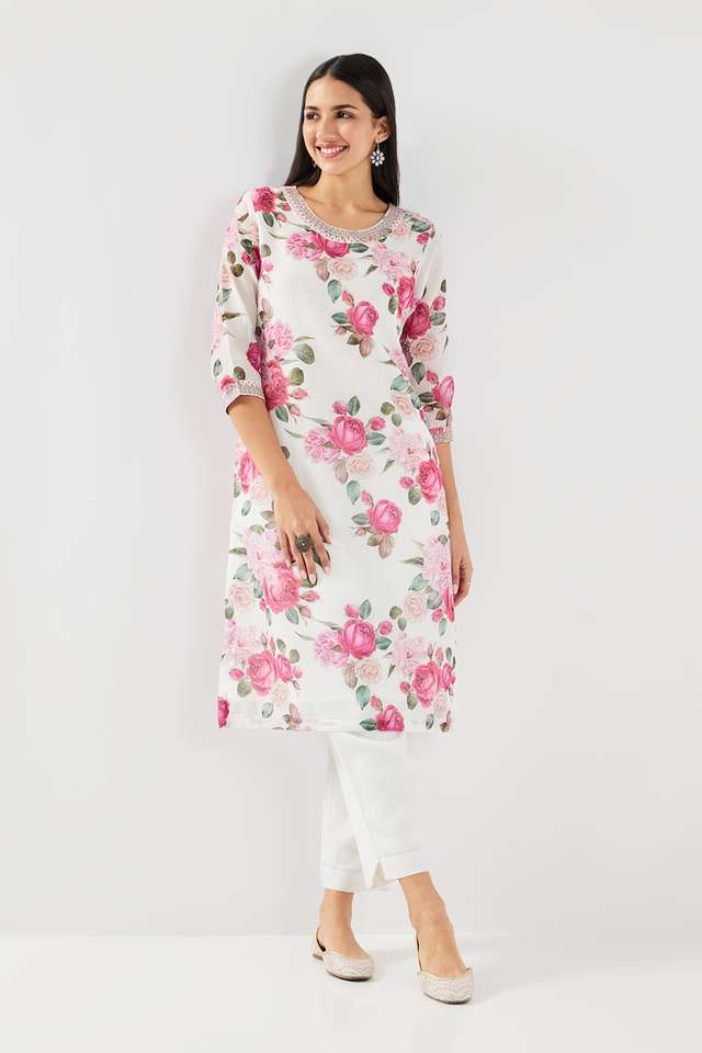 Printed-Polyester-Round-Neck-Women-s-Kurta