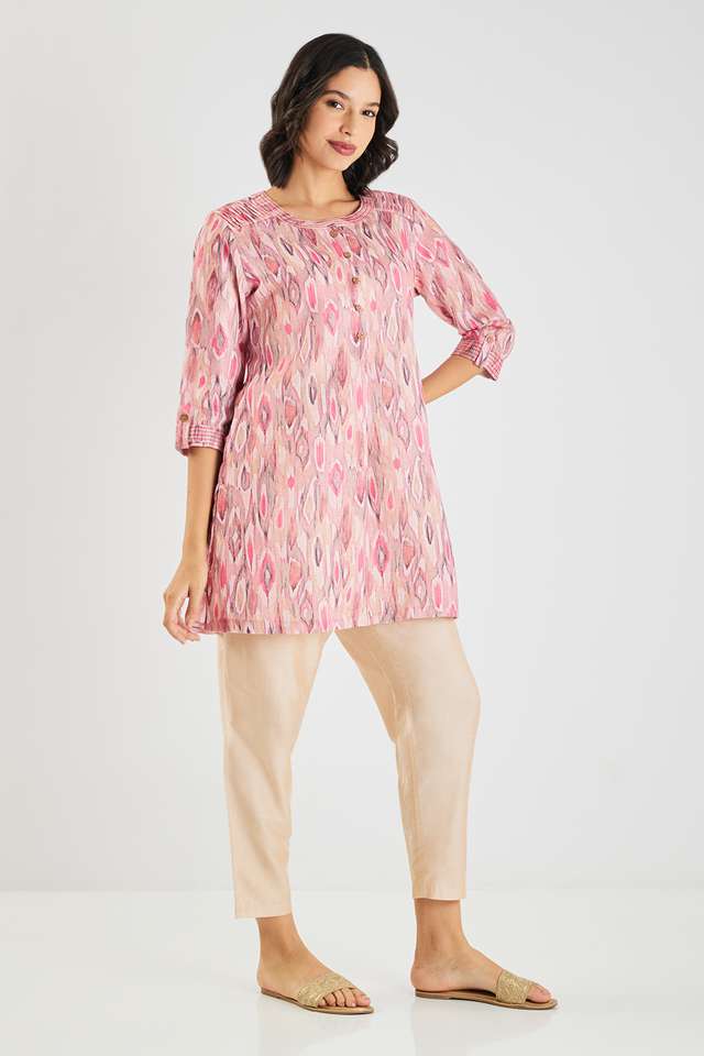 Printed-Linen-Round-Neck-Women-s-Tunic
