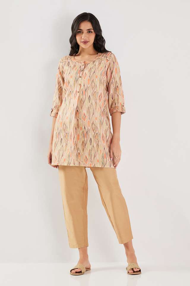 Printed-Linen-Round-Neck-Women-s-Tunic