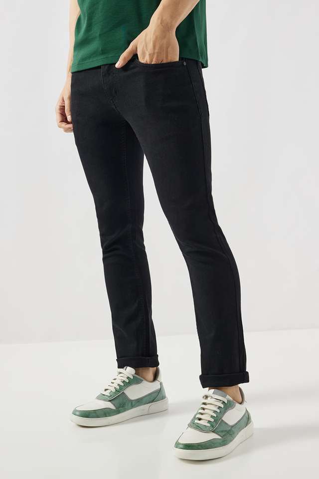 Dark-Wash-Blended-Fabric-Slim-Fit-Men-s-Jeans