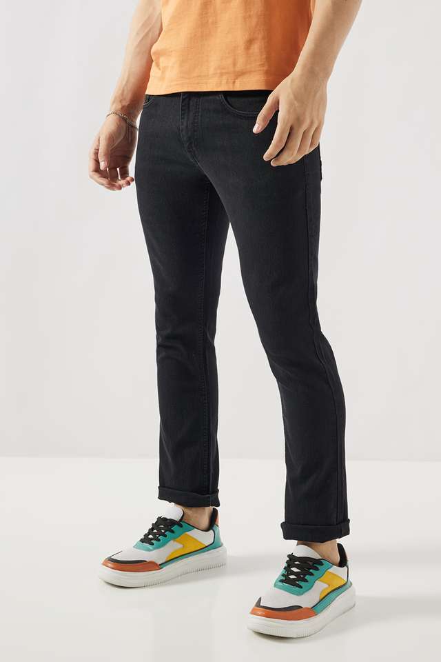 Dark-Wash-Blended-Fabric-Slim-Fit-Men-s-Jeans