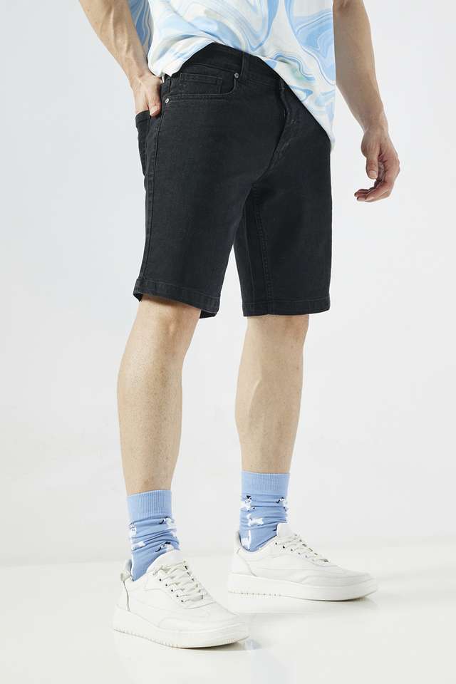 Solid-Blended-Fabric-Men-s-Shorts