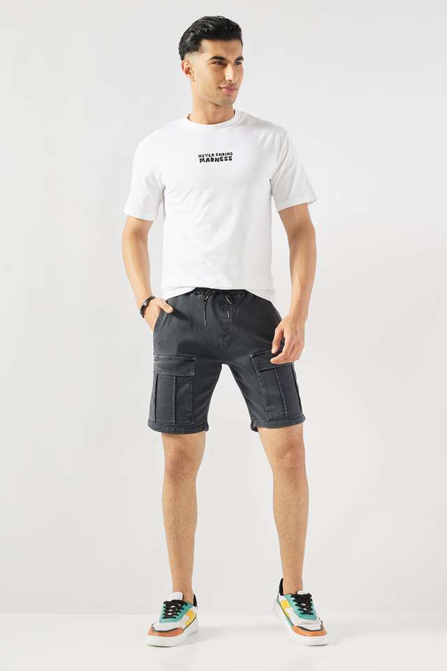 Solid-Blended-Fabric-Men-s-Shorts