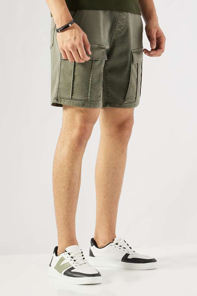 Solid-Blended-Fabric-Men-s-Shorts