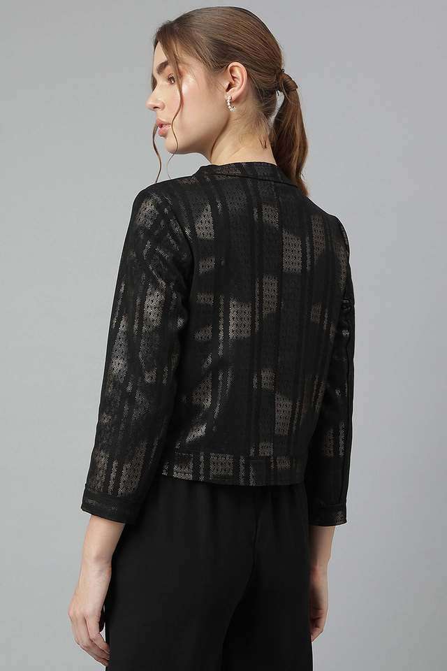 Solid-Polyester-Regular-Fit-Women-s-Jacket