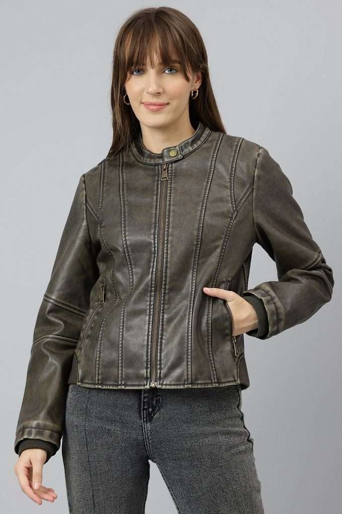 Solid-Blended-Fabric-Women-s-Casual-Wear-Jacket