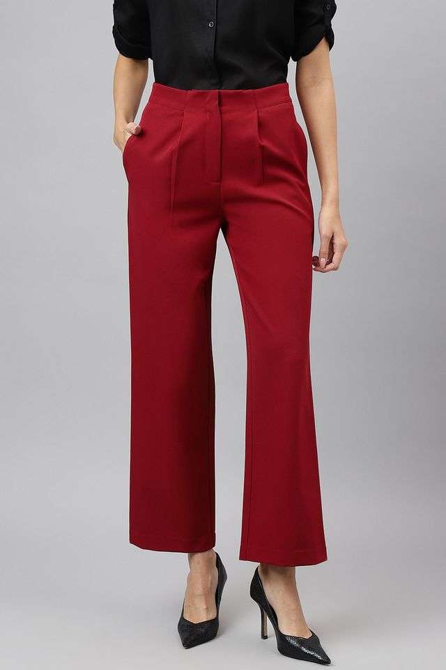 Solid-Regular-Fit-Polyester-Women-s-Casual-Wear-Pants