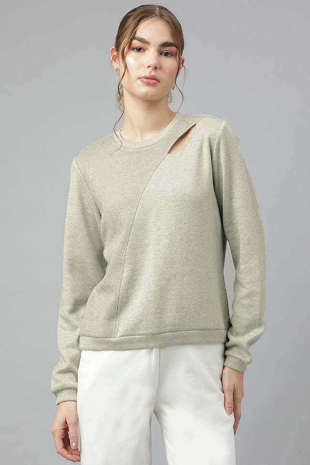 Solid-Rayon-Round-Neck-Women-s-Top