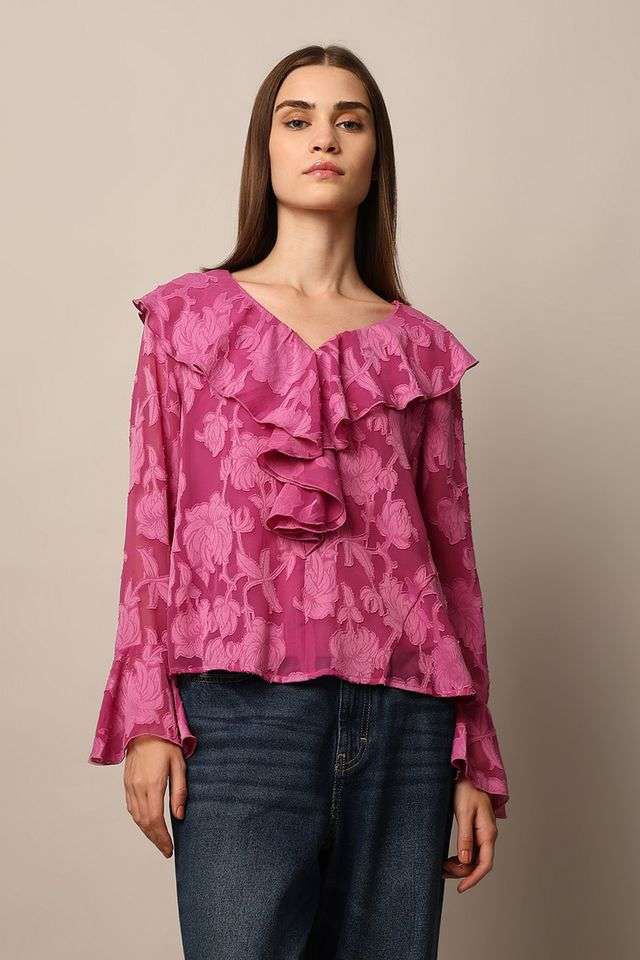 Floral-Polyester-Regular-Fit-Women-s-Top