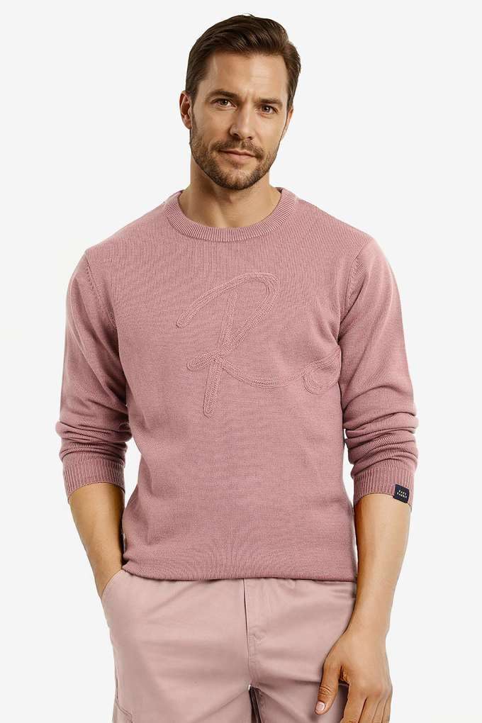 Solid-Acrylic-Round-Neck-Men-s-Sweater
