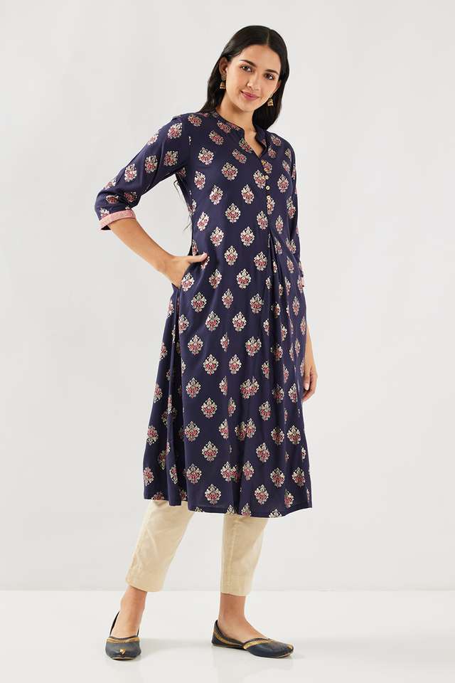 Printed-Rayon-Collared-Women-s-Casual-Wear-Kurta