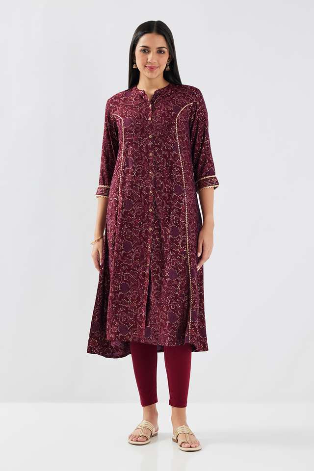Floral-Blended-Fabric-Women-s-Casual-Wear-Kurta