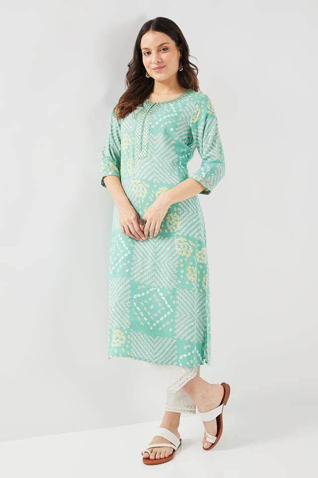 Embroidered-Rayon-Round-Neck-Women-s-Casual-Wear-Kurta