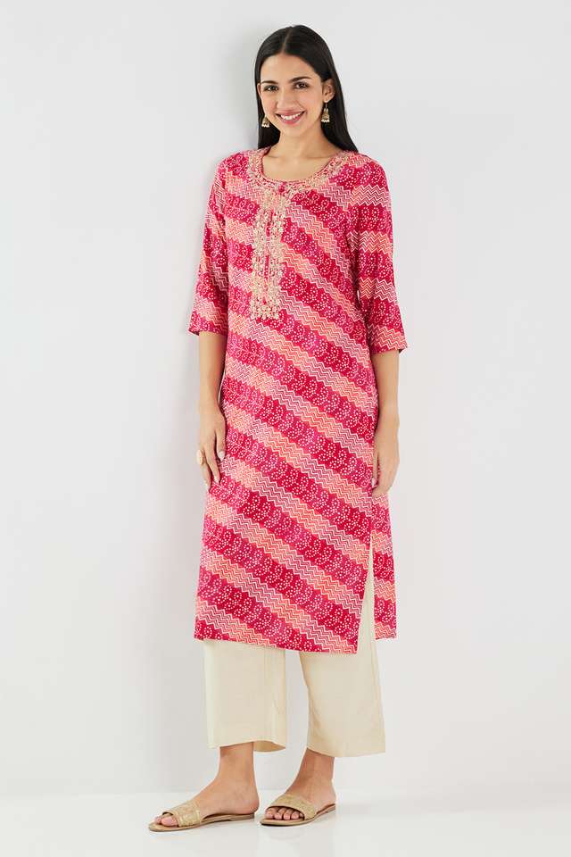 Printed-Blended-Fabric-Straight-Fit-Women-s-Kurta