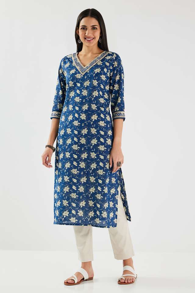 Printed-Blended-Fabric-Straight-Fit-Women-s-Kurta