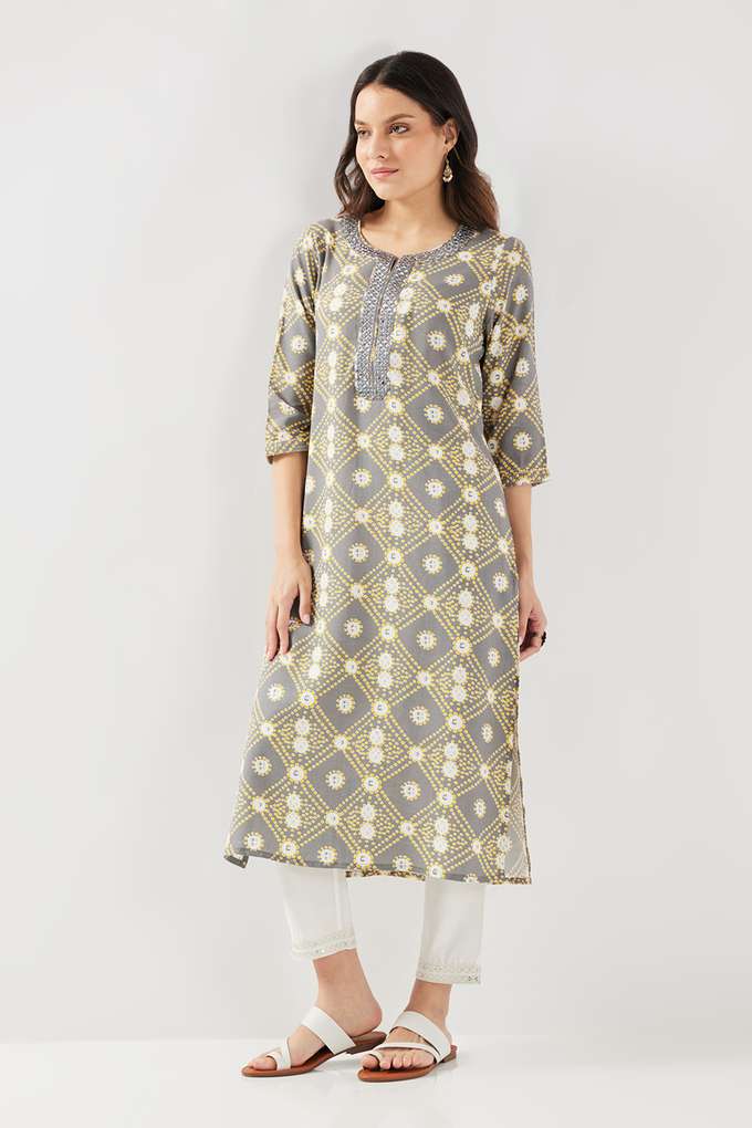 Embroidered-Rayon-Round-Neck-Women-s-Casual-Wear-Kurta