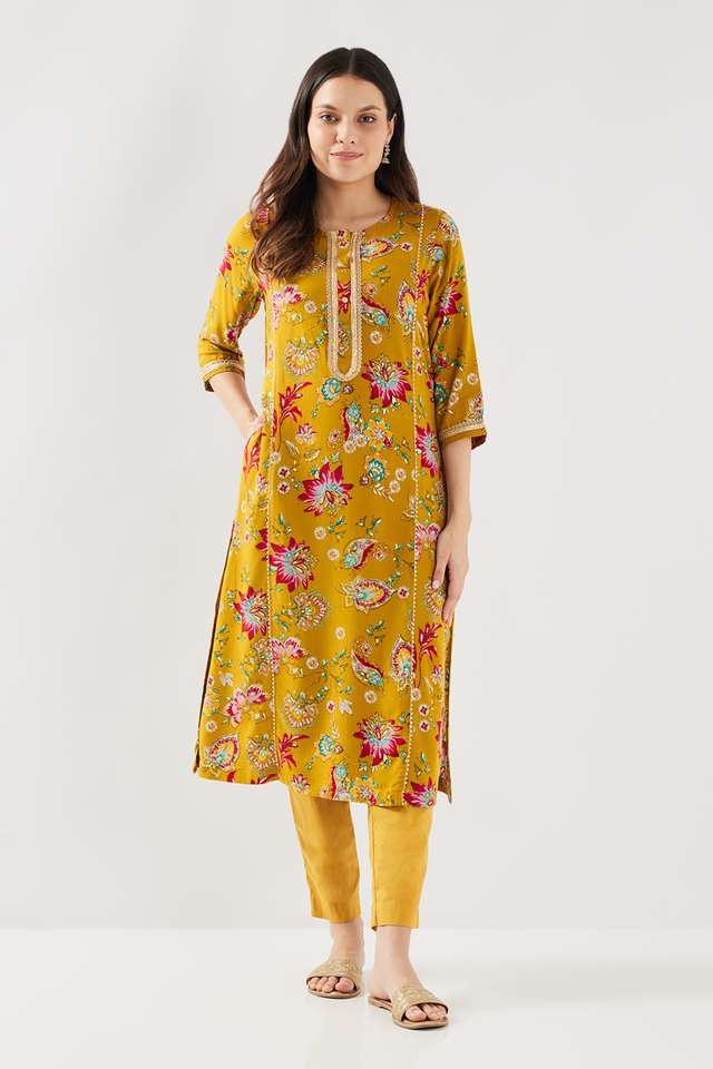 Printed-Rayon-Round-Neck-Women-s-Casual-Wear-Kurta