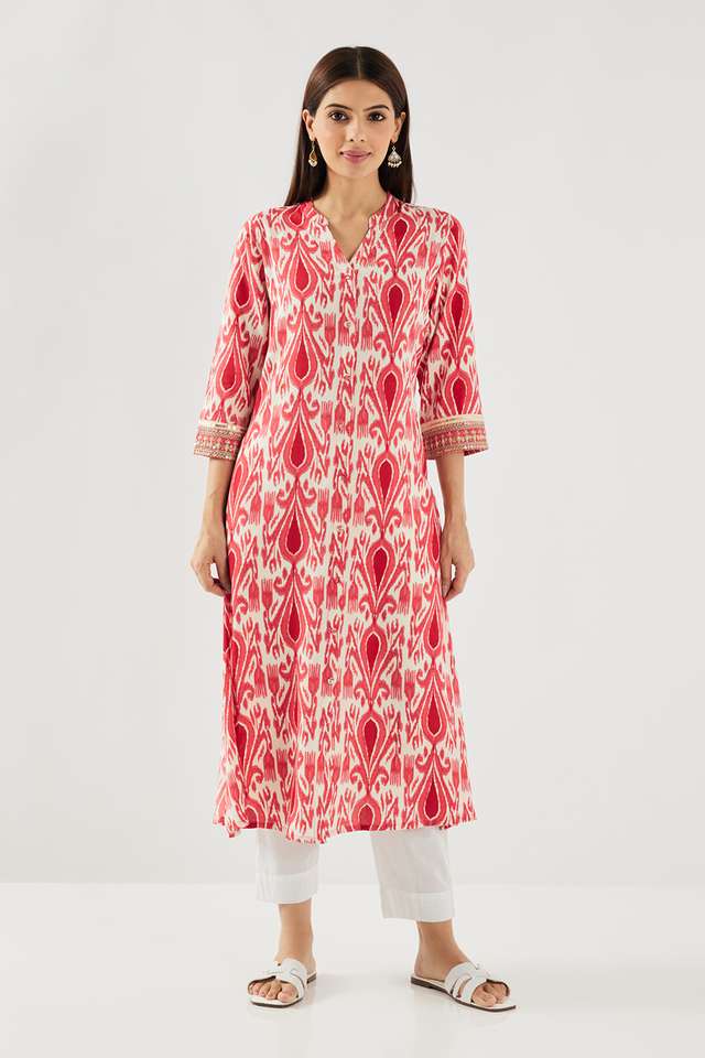 Printed-Rayon-Collared-Women-s-Casual-Wear-Kurta