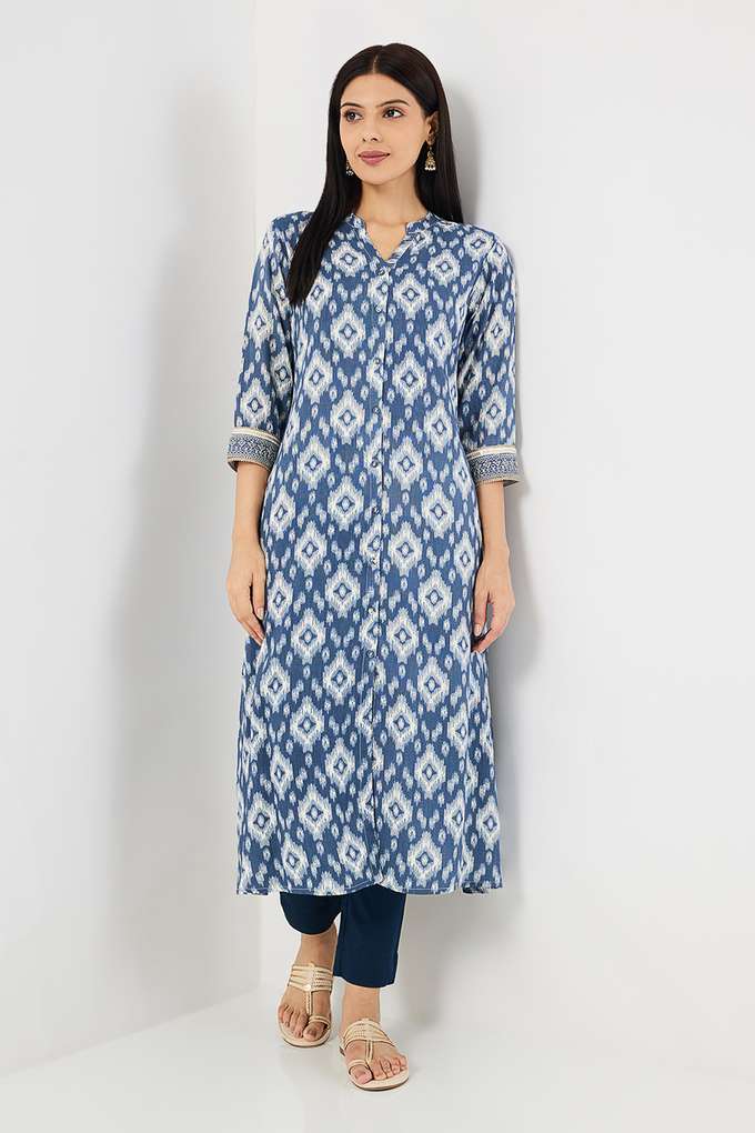 Printed-Rayon-Collared-Women-s-Casual-Wear-Kurta