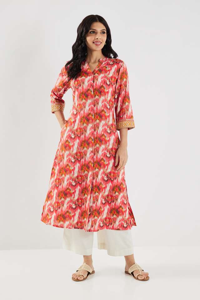 Printed-Rayon-Collared-Women-s-Casual-Wear-Kurta