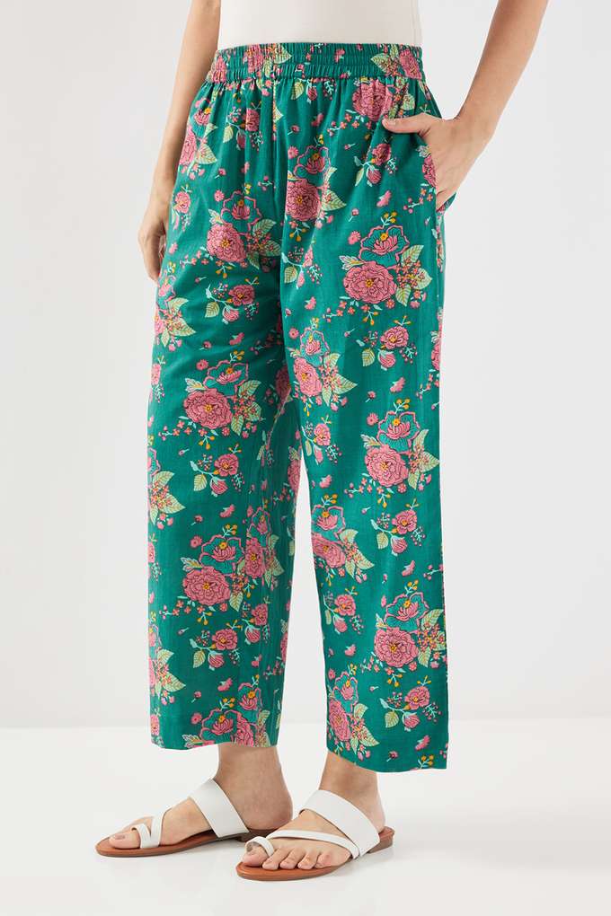 Printed-Blended-Fabric-Straight-Fit-Women-s-Palazzos