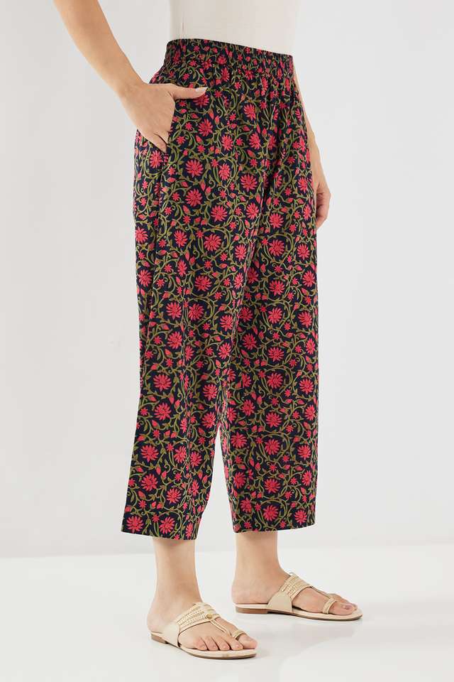 Printed-Blended-Fabric-Straight-Fit-Women-s-Palazzos