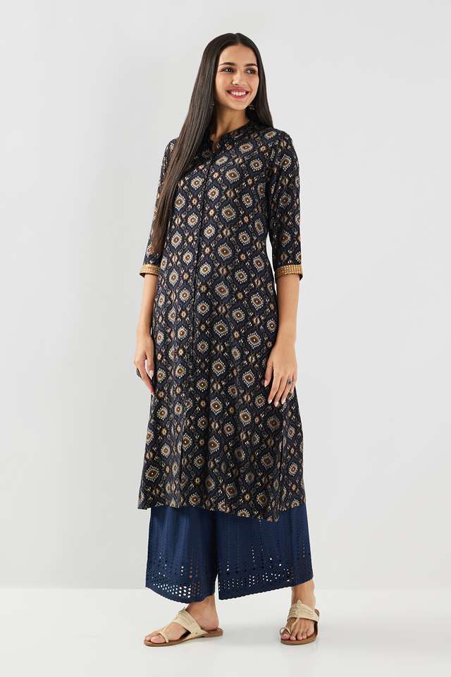 Schiffli-Blended-Fabric-Straight-Fit-Women-s-Palazzos