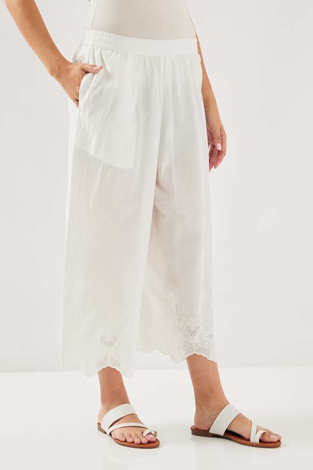 Schiffli-Full-Length-Chambray-Women-s-Palazzos