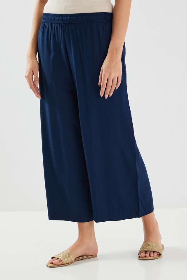 Solid-Blended-Fabric-Straight-Fit-Women-s-Palazzo