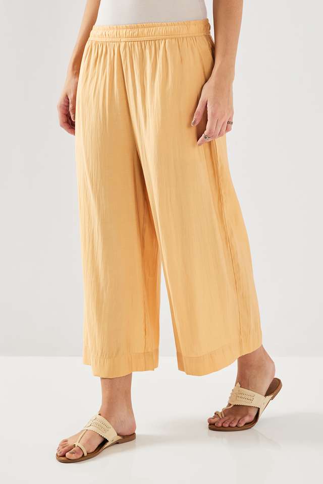 Solid-Chanderi-Straight-Fit-Women-s-Palazzos