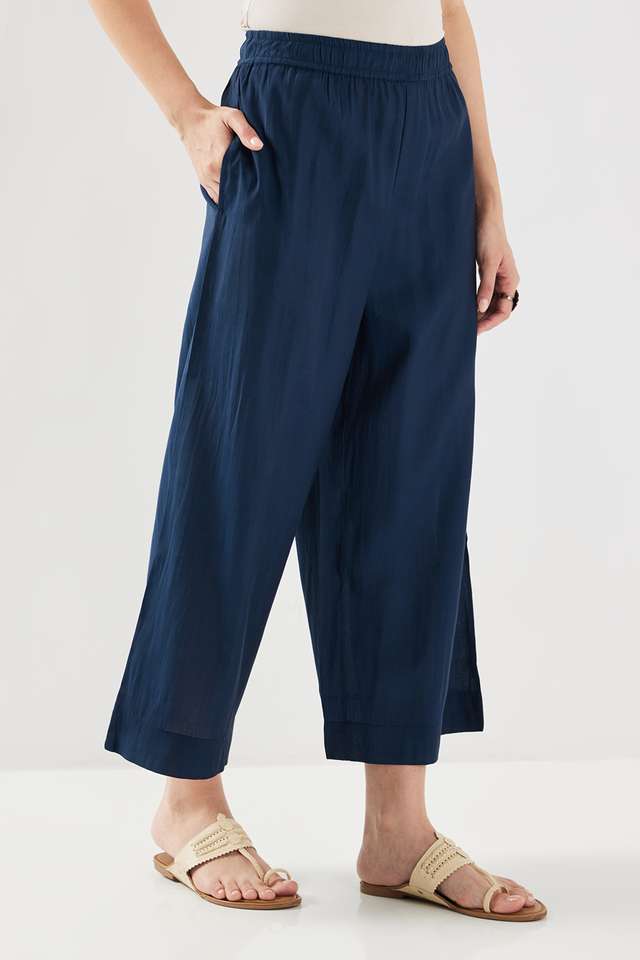 Solid-Chanderi-Straight-Fit-Women-s-Palazzos