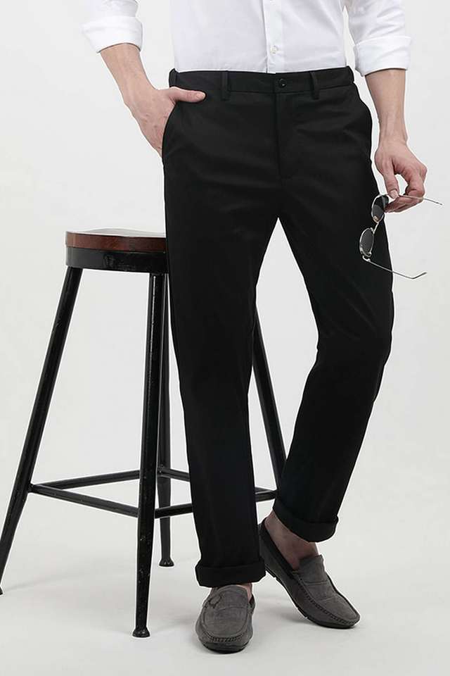 Solid-Cotton-Regular-Fit-Men-s-Casual-Trousers