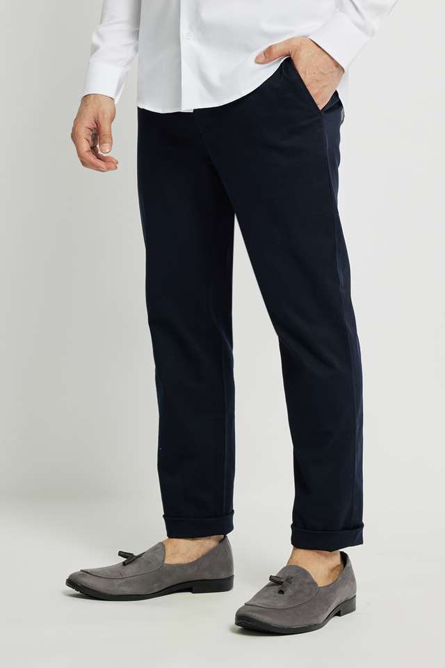 Solid-Cotton-Regular-Fit-Men-s-Casual-Trousers