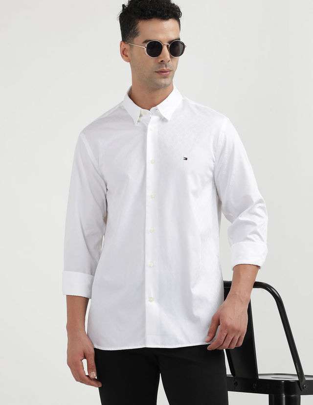 Solid-Cotton-Regular-Fit-Men-s-Casual-Shirt