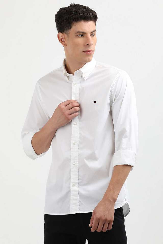 Solid-Cotton-Regular-Fit-Men-s-Casual-Shirt