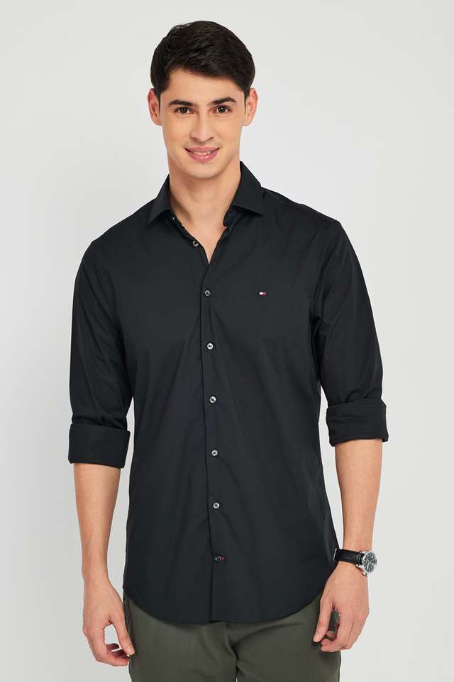 Solid-Cotton-Regular-Fit-Men-s-Casual-Wear-Shirt