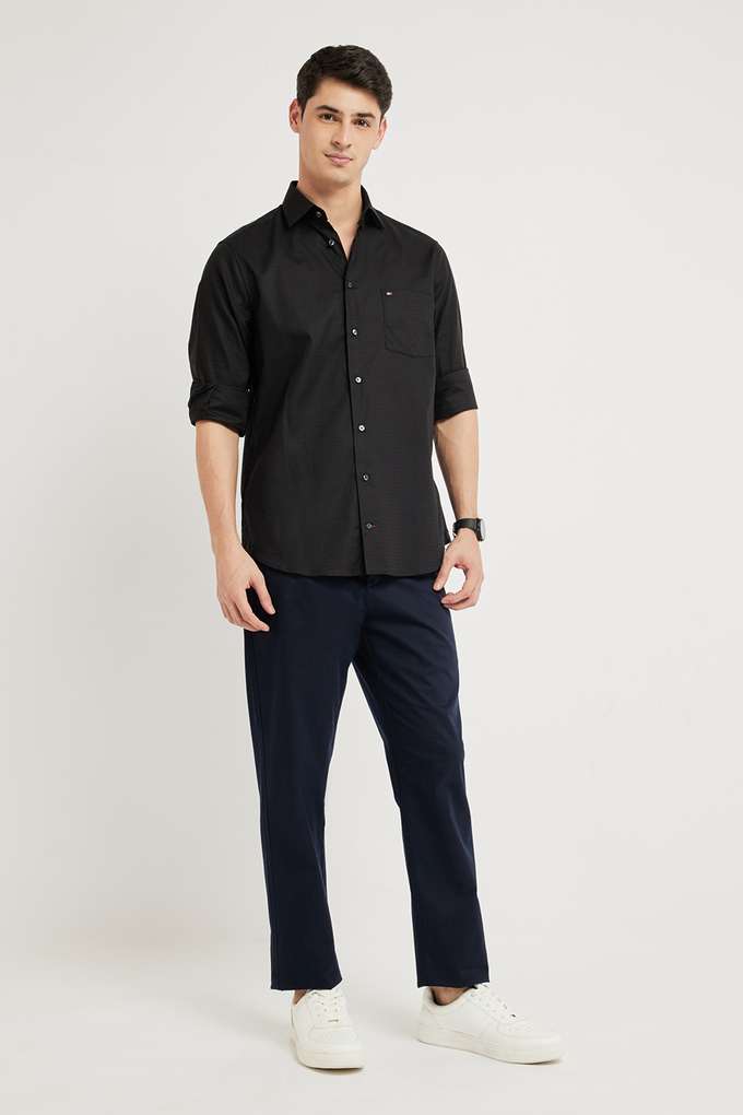 Solid-Cotton-Regular-Fit-Men-s-Casual-Shirt