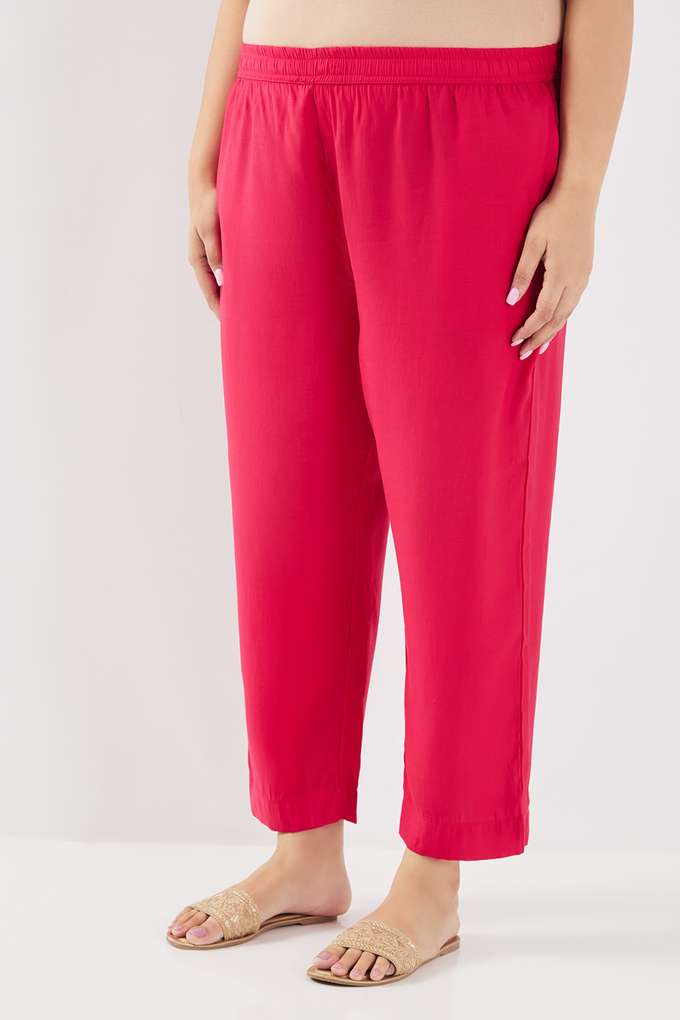 Solid-Chanderi-Regular-Fit-Women-s-Palazzos