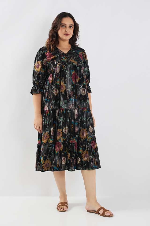 Printed-Cotton-Blend-Flared-Fit-Women-s-Etnic-Dress
